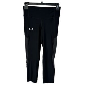 Under Armour Small Compression Capris Leggings Heat Gear Mesh Insert Black Women